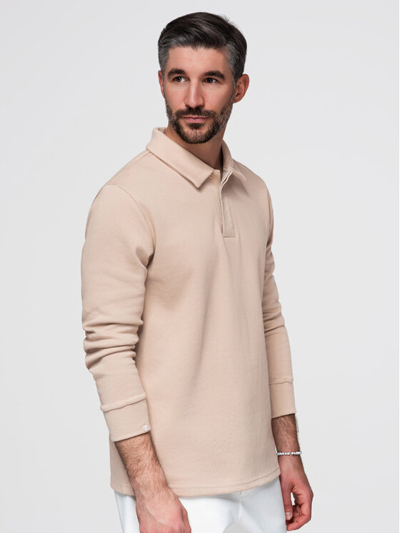 Ombre Ombre Bluza B1719 Beżowy Regular Fit