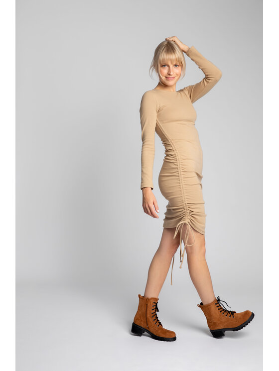 LaLupa LaLupa Sukienka dzianinowa LA039 Brązowy Comfortable Fit