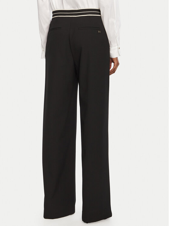 LOLA CASADEMUNT LOLA CASADEMUNT Kalhoty z materiálu MF2514019 Černá Straight Fit