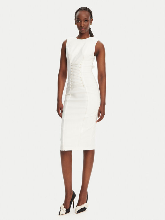 Elisabetta Franchi Elisabetta Franchi Koktel haljina AB76252E2 360 Bijela Slim Fit