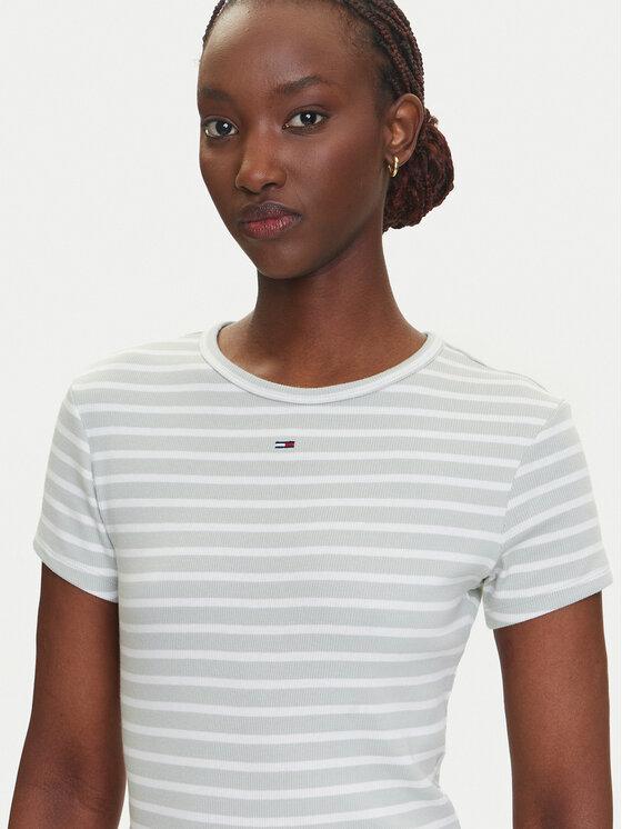 Tommy Jeans Tommy Jeans T-särk Essential DW0DW17383 Roheline Slim Fit