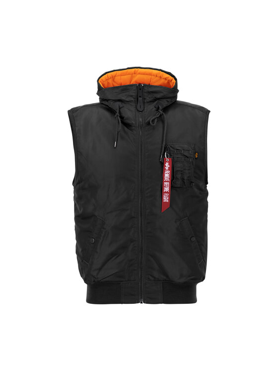 Alpha Industries Alpha Industries Kamizelka Hooded MA-1 Vest Czarny Slim Fit