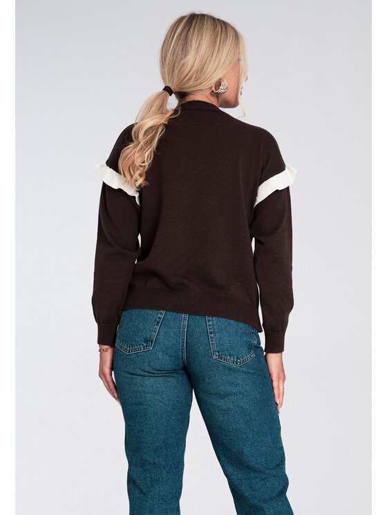 FIGL FIGL Svetr M1242 Hnědá Regular Fit