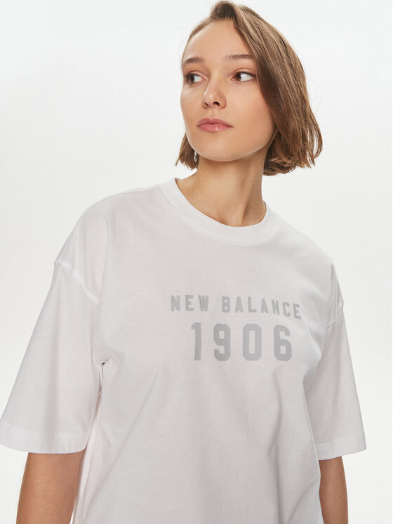 New Balance New Balance T-krekls WT41519 Balts Oversize