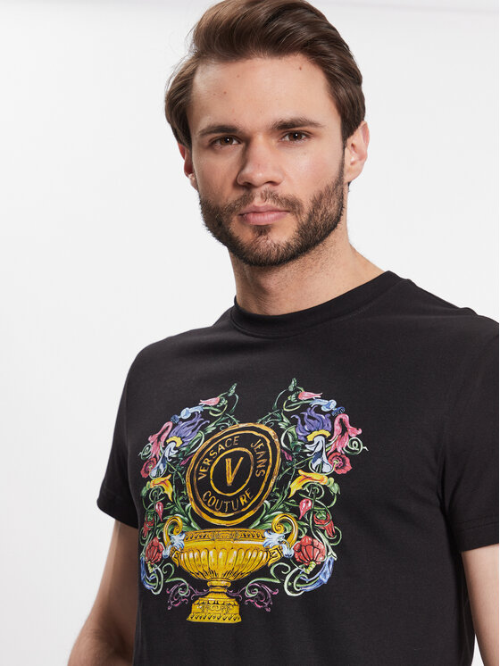 Versace Jeans Couture Versace Jeans Couture Футболка 74GAHF01 Чорний Regular Fit