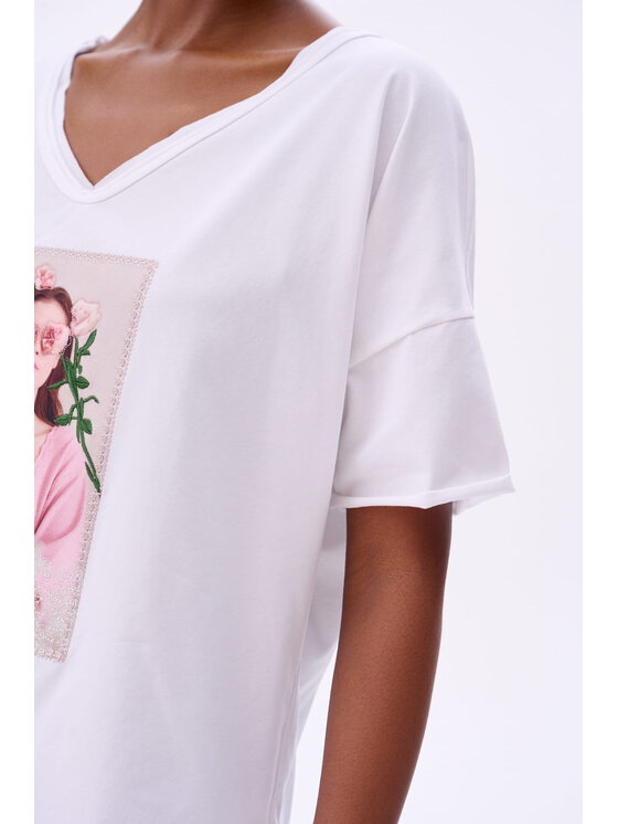 blue shadow blue shadow Bluzka Laris Écru Regular Fit