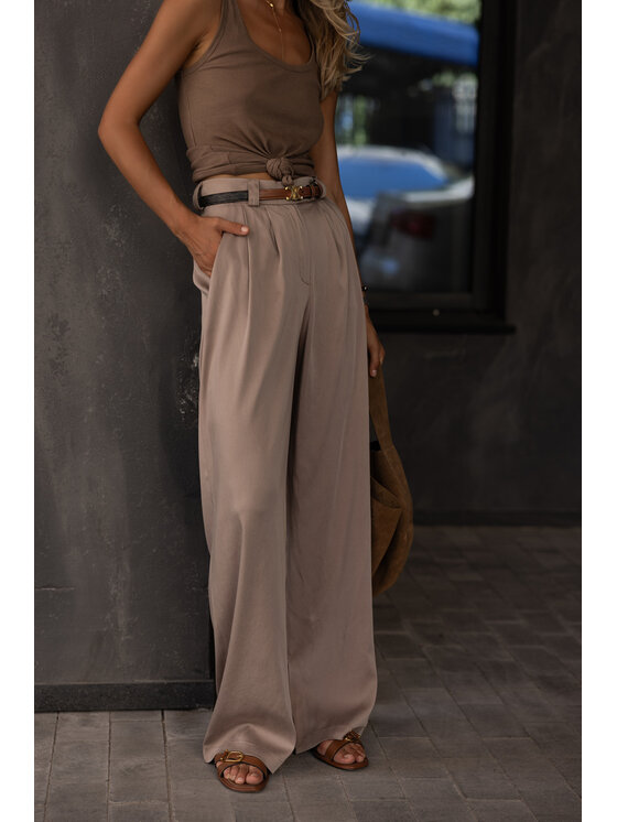 Hottie Hot Hottie Hot Bavlnené nohavice PAY Béžová Oversize