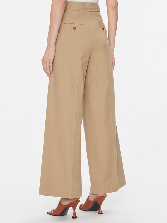 Weekend Max Mara Weekend Max Mara Bavlnené nohavice Pino 2415131121 Béžová Wide Leg