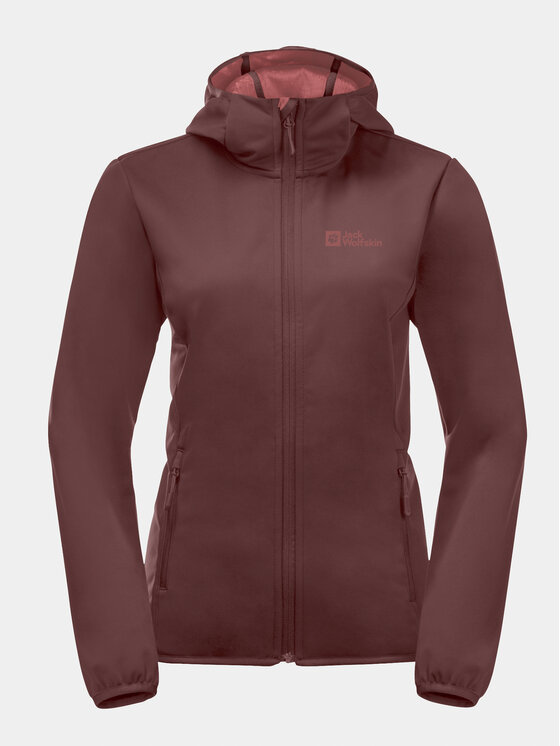 Jack Wolfskin Jack Wolfskin Softshell jaka Windhain Hoody 1307481 Bordo Regular Fit
