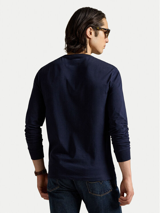 Polo Ralph Lauren Polo Ralph Lauren S dlouhým rukávem Classics 710671468024 Tmavomodrá Slim Fit