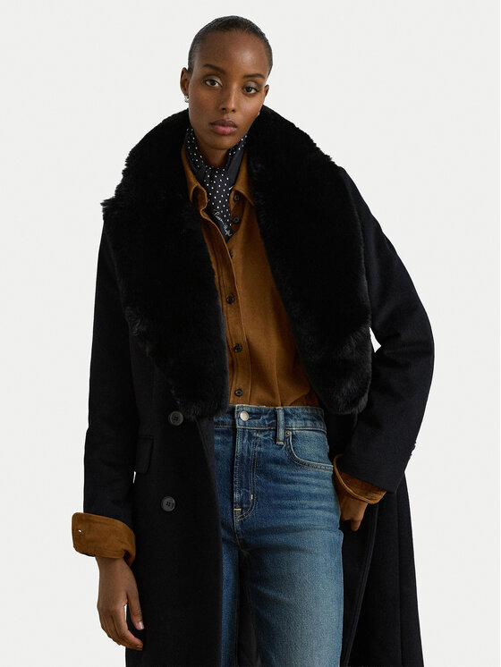 LAUREN RALPH LAUREN LAUREN RALPH LAUREN Vilnas mētelis 297P23450002 Gaiši brūna Oversize