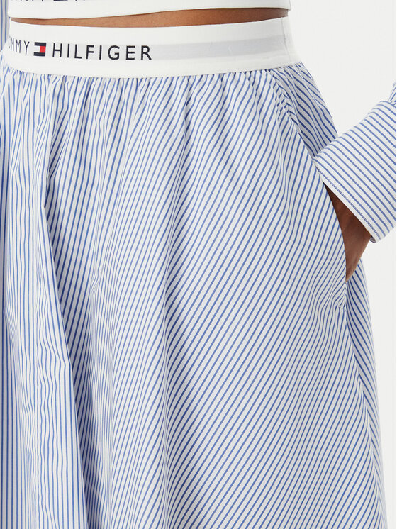 Tommy Hilfiger Tommy Hilfiger Midi sukně WW0WW48936 Modrá A-Line Fit