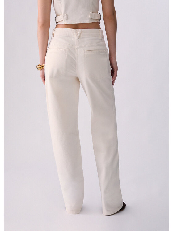 Liu Jo Liu Jo Pantaloni di tessuto WF6114T1819X0659 Bianco Regular Fit