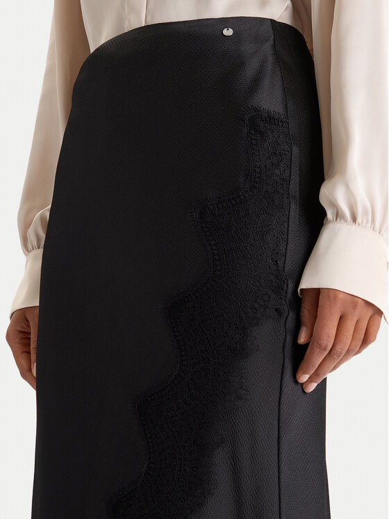 BOSS BOSS Spódnica maxi C_Vlace 50548389 Czarny Slim Fit