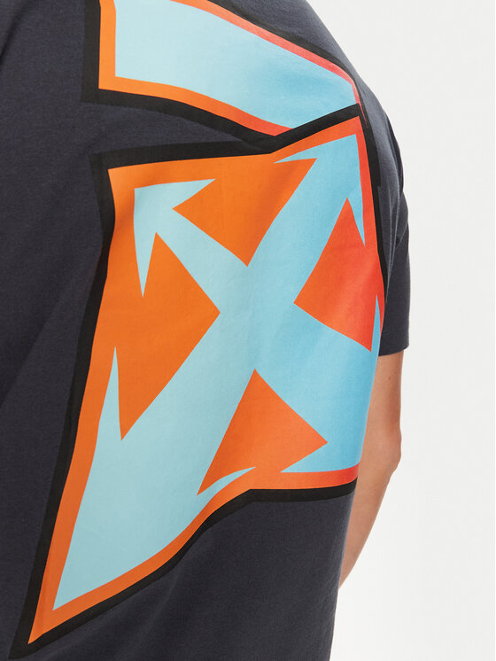 Off-White Off-White Tričko OMAA027F22JER0074641 Tmavomodrá Regular Fit
