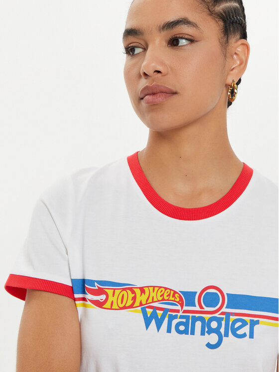 Wrangler Wrangler T-shirt Hot Wheels 112357911 Bijela Slim Fit