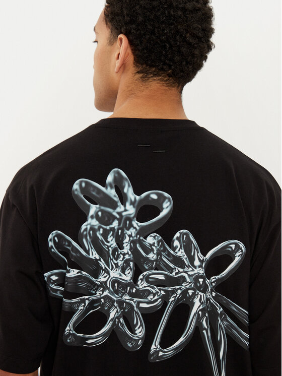Filling Pieces Filling Pieces T-shirt Unisex Chrome Flower 7449982 Crna Regular Fit