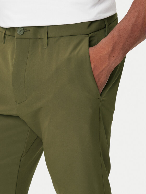 BOSS BOSS Medžiaginės kelnės T_Commuter 50534303 Žalia Slim Fit
