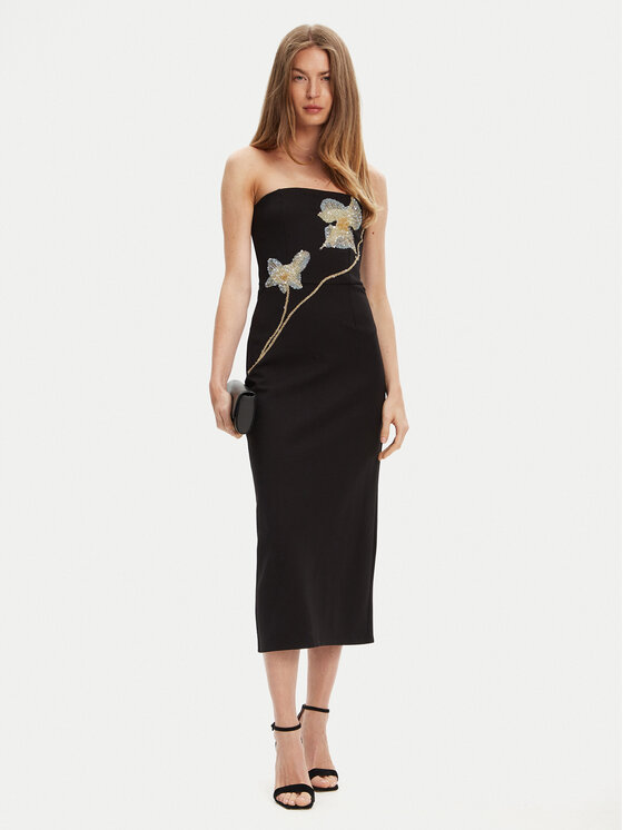 STAUD STAUD Abito da cocktail Brooke R24F2171KP Nero Slim Fit