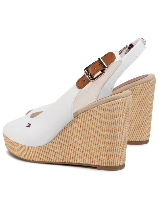 Tommy Hilfiger Tommy Hilfiger Espadrile Iconic Elena Sling Back Wedge FW0FW04789 Écru