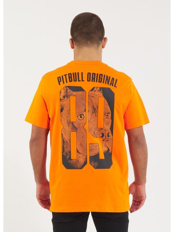 PITBULL PITBULL T-Shirt Koszulka męska EIGHTY NINE DOG M Pomarańczowy Regular Fit
