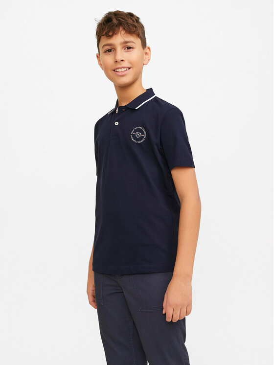 Jack&Jones Junior Polo Majica Blushield 12254237 Mornarsko Modra Standard Fit