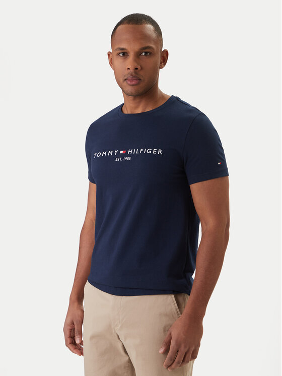 Tommy Hilfiger Tommy Hilfiger Тишърт Logo MW0MW11797 Тъмносин Slim Fit