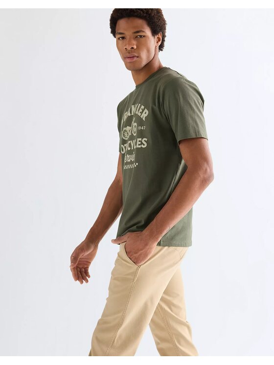 Wrangler Wrangler T-Shirt AMERICANA TEE Zielony Regular Fit