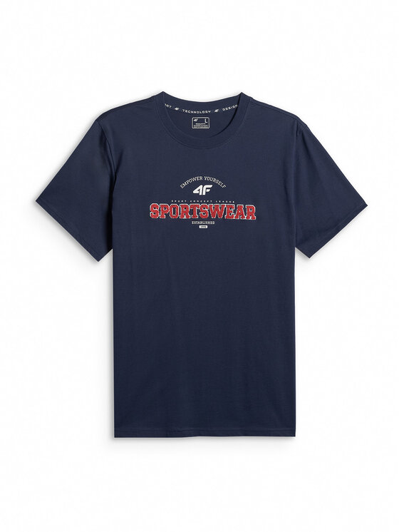 4F 4F T-Shirt SPORTS CLUB Granatowy Regular Fit
