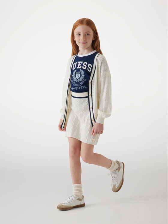 Guess Kids Guess Kids Kalhoty z materiálu 171527 Bílá Regular Fit