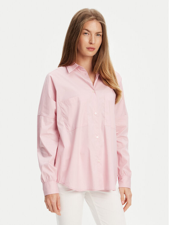 United Colors Of Benetton United Colors Of Benetton Košile 54KXDQ0B2 Růžová Oversize