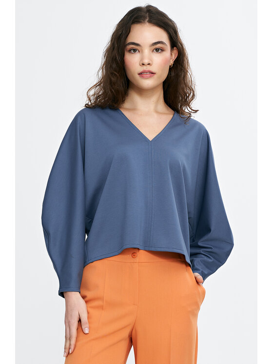 NIFE NIFE Halenka B192 Modrá Oversize