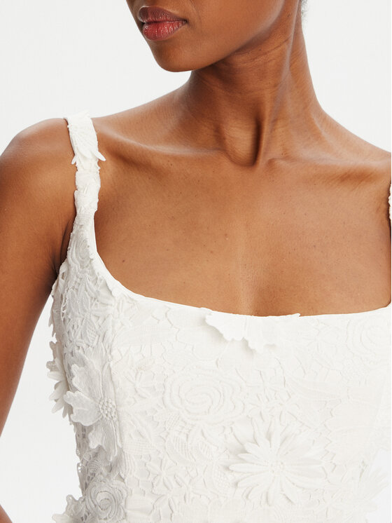 BARDOT BARDOT Cocktail obleka Marico Lace 60000DB Bela Regular Fit