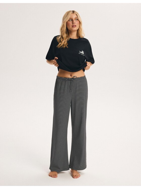 Esotiq Esotiq Piżama 45915 Czarny Regular Fit