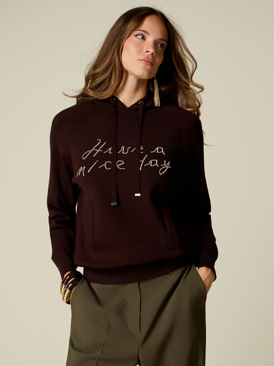 Oltre Oltre Sweter M395J005652N022 Brązowy Regular Fit