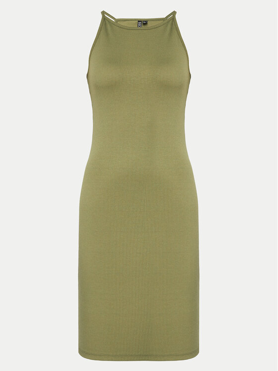 Pieces Pieces Džemper haljina Ostina 17124786 Zelena Slim Fit