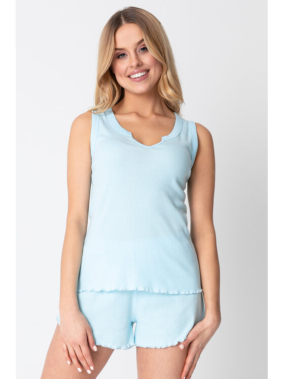 LaLupa LaLupa Piżama LA147 Błękitny Comfort Fit