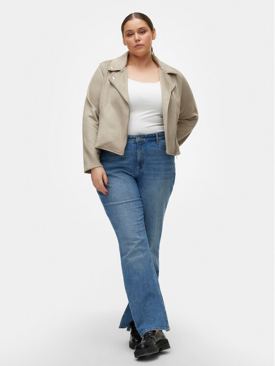 Vero Moda Curve Vero Moda Curve Bunda z imitácie kože Jose 10308583 Sivá Slim Fit