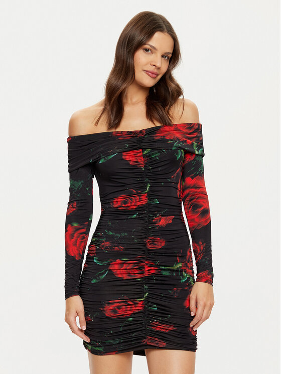 Guess Guess Sukienka dzianinowa W5RK61 KCMI2 Czerwony Classic Fit