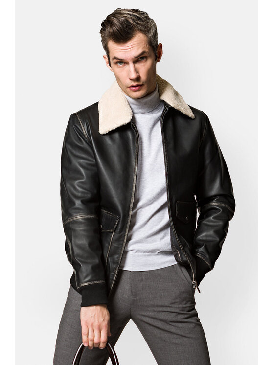 Lancerto Lancerto Kurtka skórzana Blain KU068222000008 Czarny Regular Fit