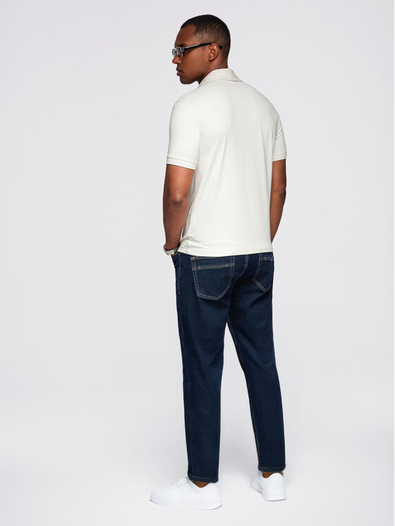 Ombre Ombre Polo OM-POSS-0150 Biały Regular Fit