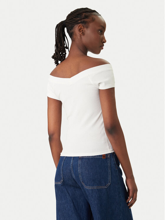 Tommy Jeans Tommy Jeans Bluză DW0DW22265 Alb Slim Fit