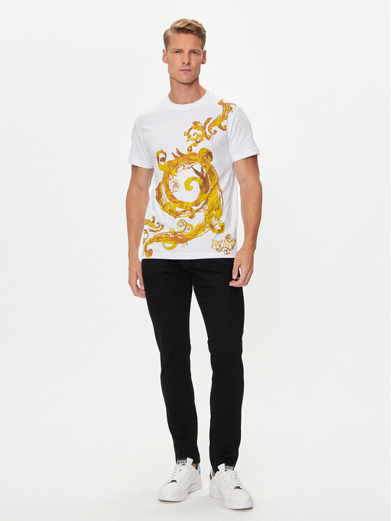 Versace Jeans Couture Versace Jeans Couture Tričko 76GAH6SW Biela Regular Fit