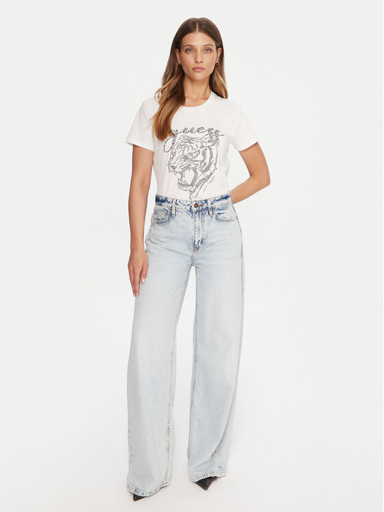 Guess Guess Póló W5BI32 K9RM1 Fehér Relaxed Fit