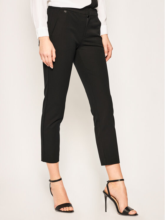 Lauren Ralph Lauren Hlače iz tkanine 200747991001 Črna Slim Fit