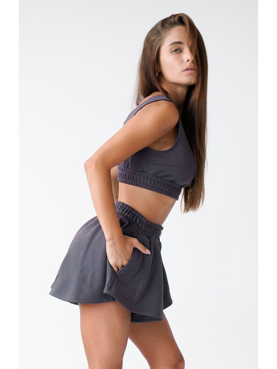 MissDenim MissDenim Szorty sportowe Flippy Skorts Szary Basic Fit