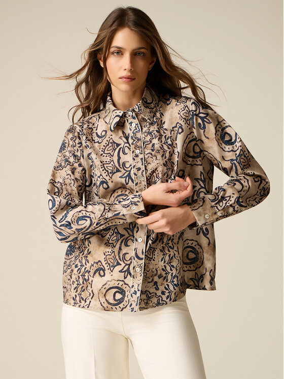 Oltre Oltre Camicia 5020R003231N0R2 Crema Baggy Fit