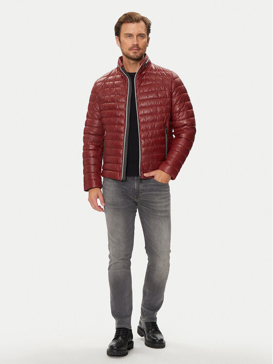 Milestone Lederjacke Cortino 431019 60515 Dunkelrot Regular Fit 