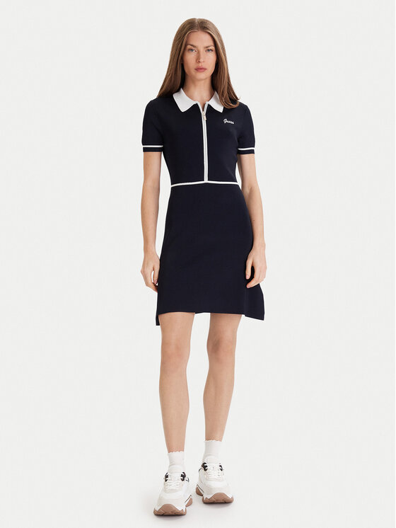 Guess Guess Úpletové šaty V5GK00 Z3D60 Tmavomodrá Regular Fit