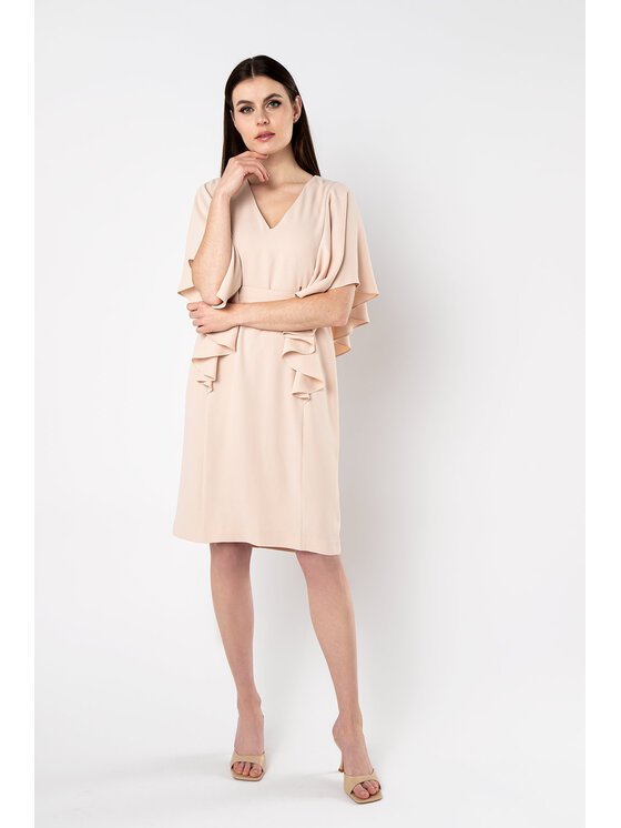 QUIOSQUE Sukienka codzienna, rozmiar 36, Beżowa, MEDUSA DRESS 0323 27
